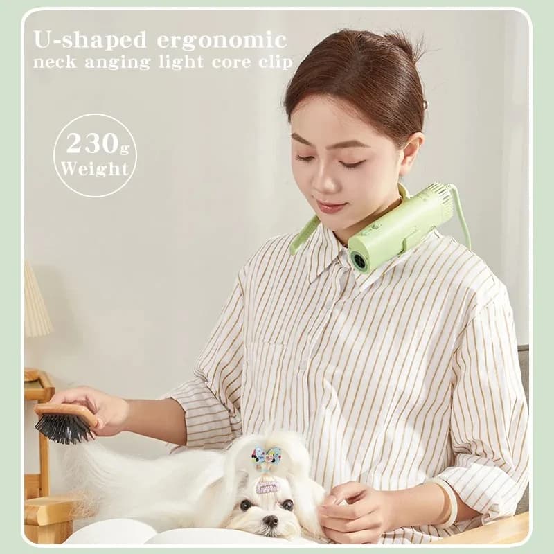High Power Silent Pet Hair Dryer with Beauty bristles Portable Toiletry Tool for Universal Fast Action Dogs with Hanging Neck