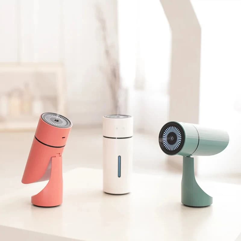 Umidificatore d'aria wireless per la casa, diffusore di aromaterapia USB, batteria ricaricabile da 1000 mAh, nebulizzatore a ultrasuoni silenzioso.