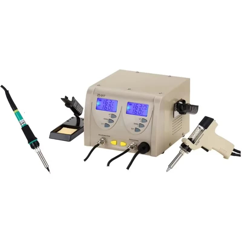 Stazione di saldatura digitale elettrica 2 in 1 con pistola termica 60W/80W, elemento riscaldante PTC, temperatura regolabile