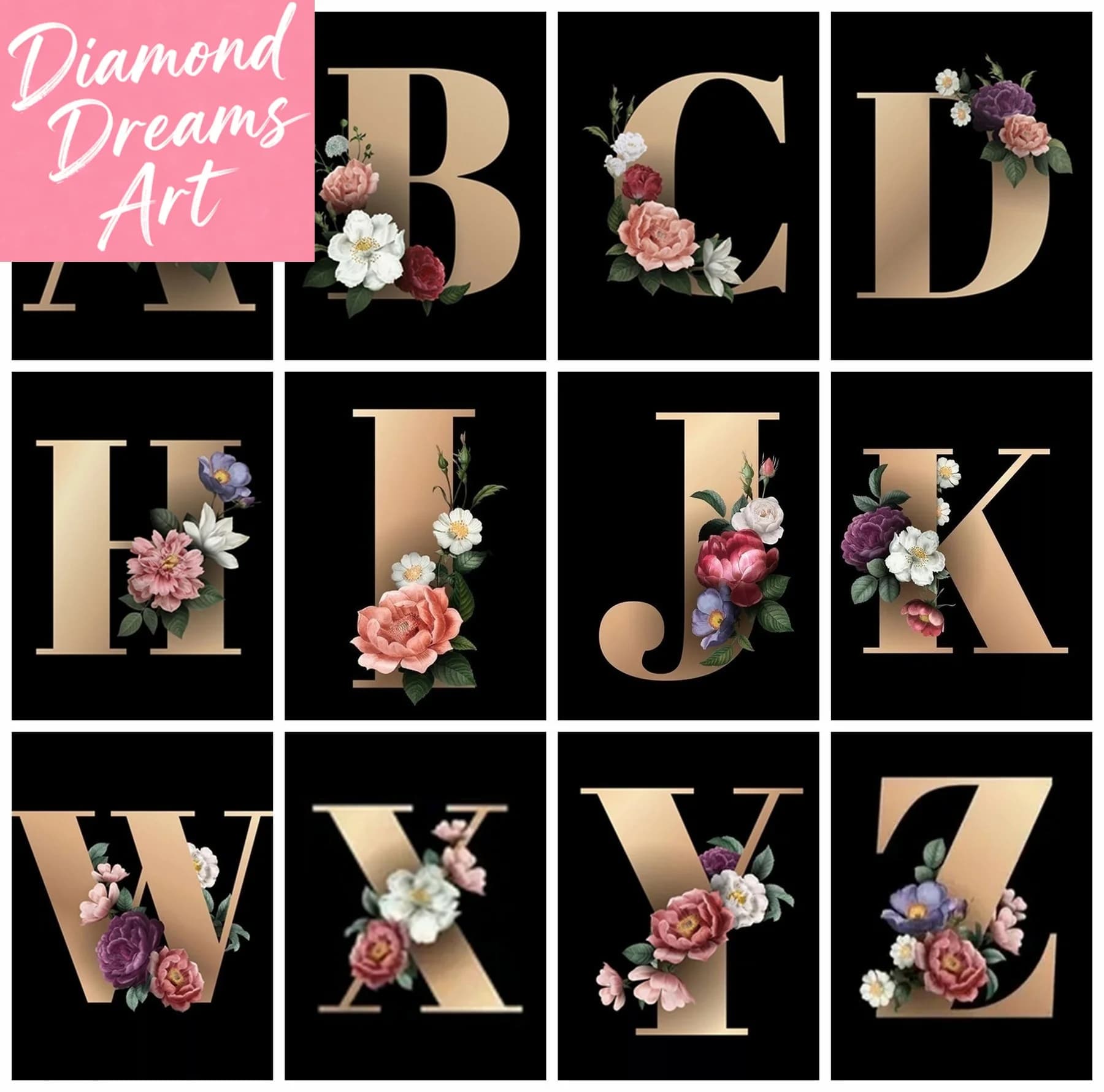 Kit Pittura Diamante Senza Cornice, Lettere Cartoon 5D Fai da Te, Ricamo a Diamante, Punto Croce, Testo con Strass, Mosaico, Arte da Parete