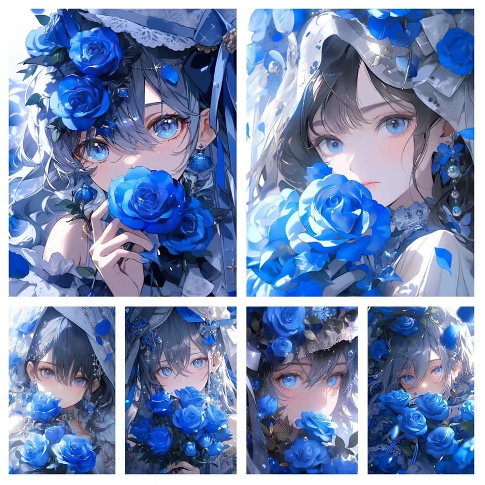 Pittura Diamante 5D Fai da Te Cartone Animato Anime Ragazza Rosa Blu Strass Mosaico Ricamo Diamante Punto Croce Regalo Fatto a Mano Decorazione Murale