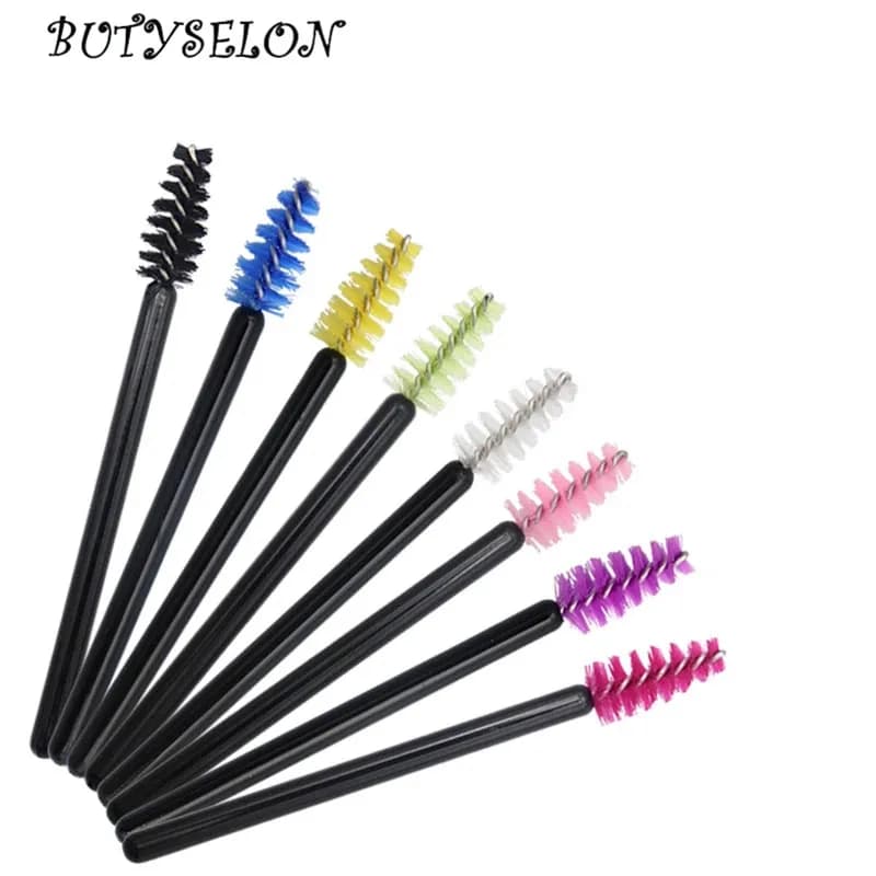 100/50 Mini Eyelash Brushes Mascara Bacchette Cosmetics Application Micro Brush Eyebrow Brush Makeup Tool Lift Eyelash Extension Supplies