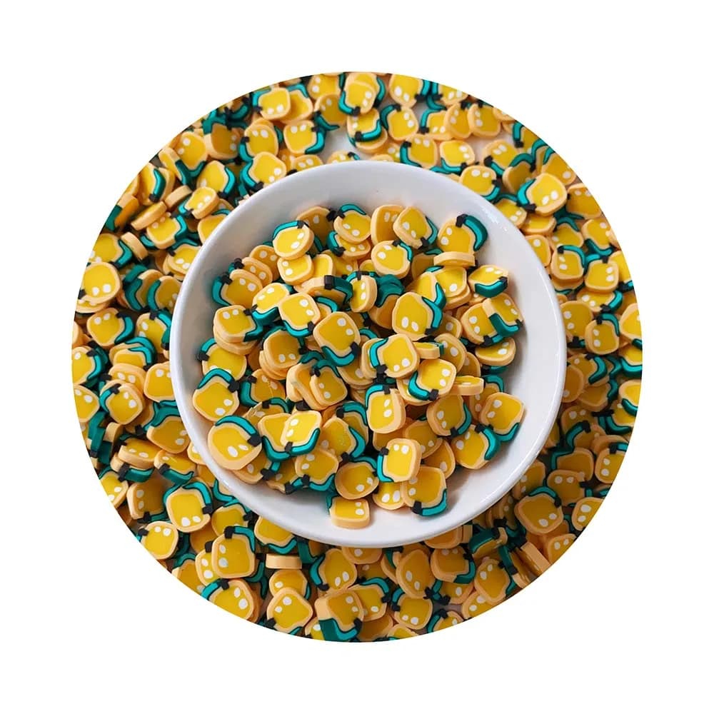 200 g/lotto vendita calda argilla polimerica frutta cospargere carino Mango fetta di argilla morbida calda per l'artigianato che fa la decorazione della cassa del telefono fai da te