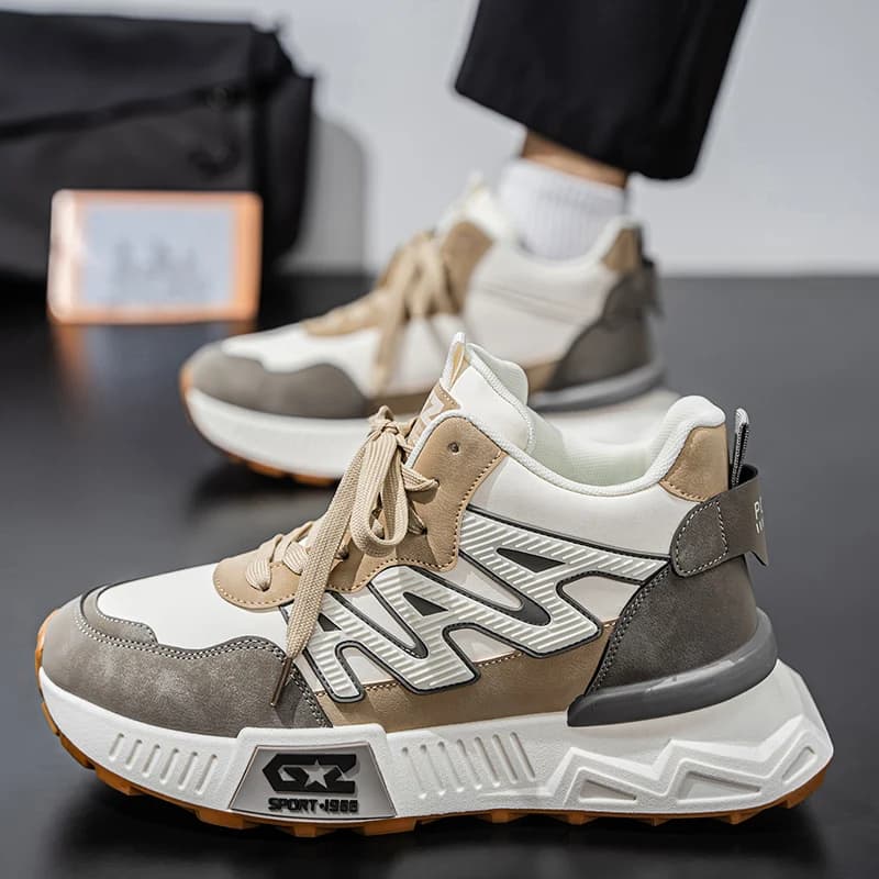 Suola spessa Tendenza 2025 Nuovo Autunno Nuove Calzature per Gli Uomini Scarpe Sportive di Moda Maschile Slip on Uomo Casual Scarpe Da Ginnastica Comfort All'aperto Del Merletto