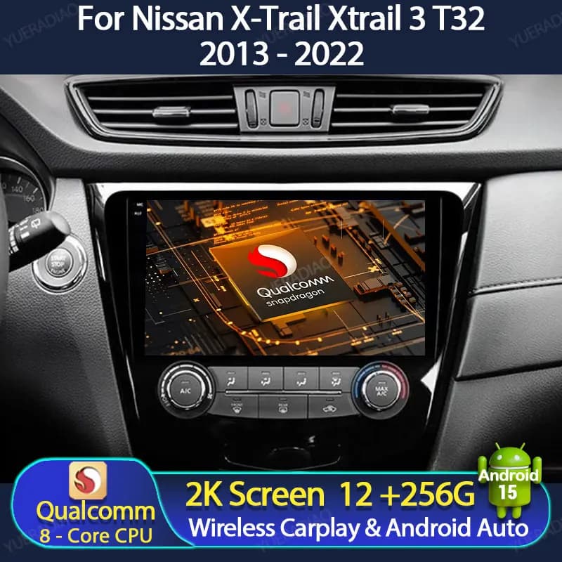 Android 15 Autoradio Per Nissan X-Trail Xtrail X Trail 3 T32 2013 - 2022 GPS NAVI Qualcomm BT 2DIN QLED Lettore Video Multimediale