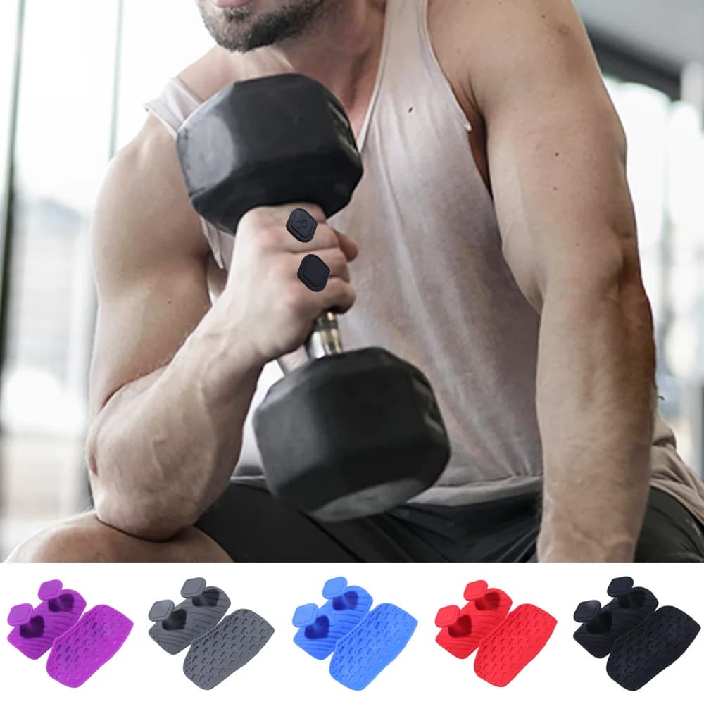 1 Pair Ergonomic Weight Lifting Grips Elastic Honeycomb-shaped Workout Gym Gloves Anti-slip Soft Silicone Palm Grips