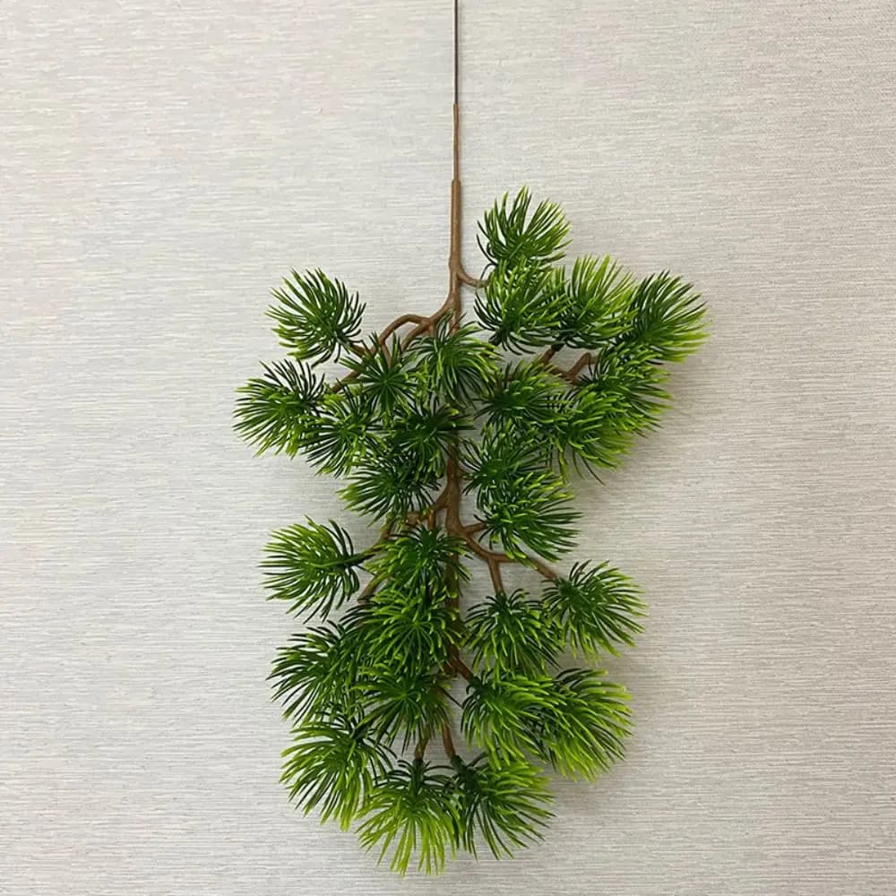 Realistic Fin Plants, Green Artificial Pine Coppers, Plastic Simulated Pine Coppers, Green Fin Pine Sheets for Bedroom