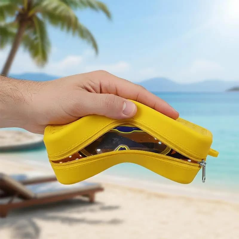 Portable Silicone Swim Goggle Case Perforated Breathable Eyeglasses Storage Bag Durable Swimming Goggles Protection Travel Use