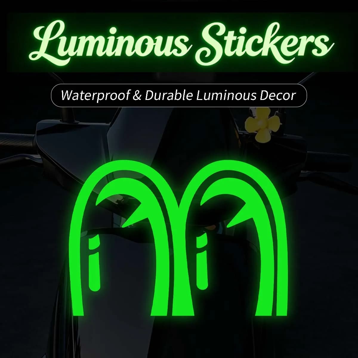Adesivi Creativi per Moto con Occhi Anime, Decorazioni Luminose in Vinile per Casco, Bauletto, Carrozzeria, Auto, Laptop, Accessori