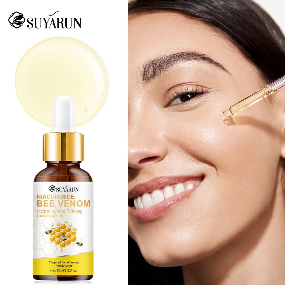 SUYARUN Niacinamide & Bee Venom Serum - Anti Aging Brightening Face Essence, Moisturizing Skin Care for Dark Spots & Wrinkles.