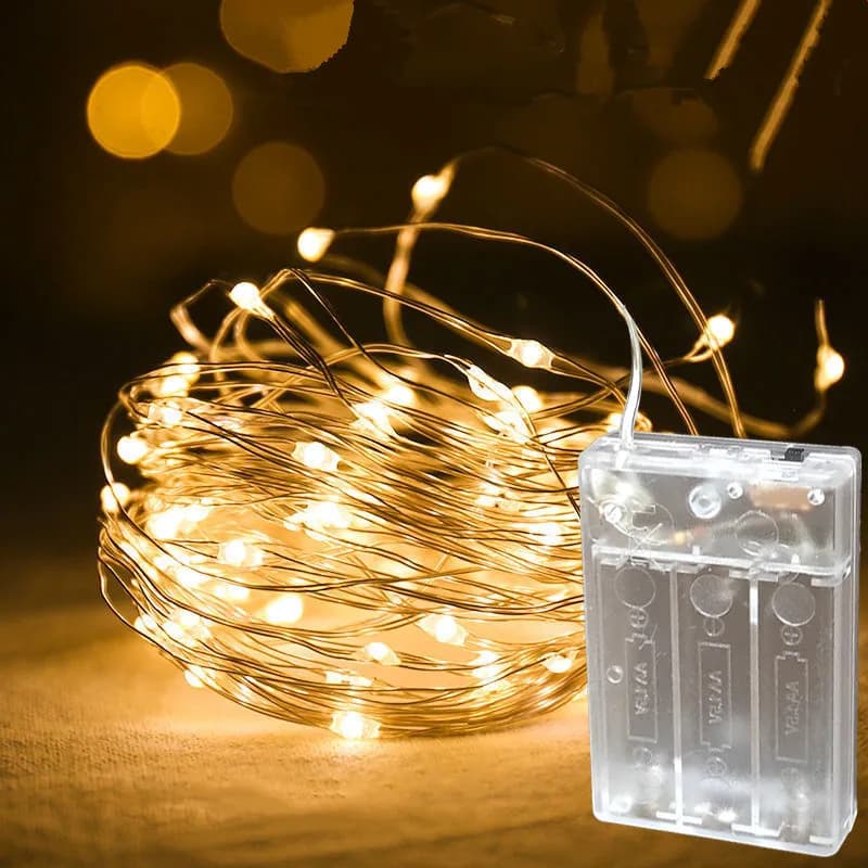 Luci a Filo a Batteria, Luci Fatate LED, Decorazioni per Feste di Natale, Matrimoni, Camere da Letto, Lampada per Atmosfera Festiva