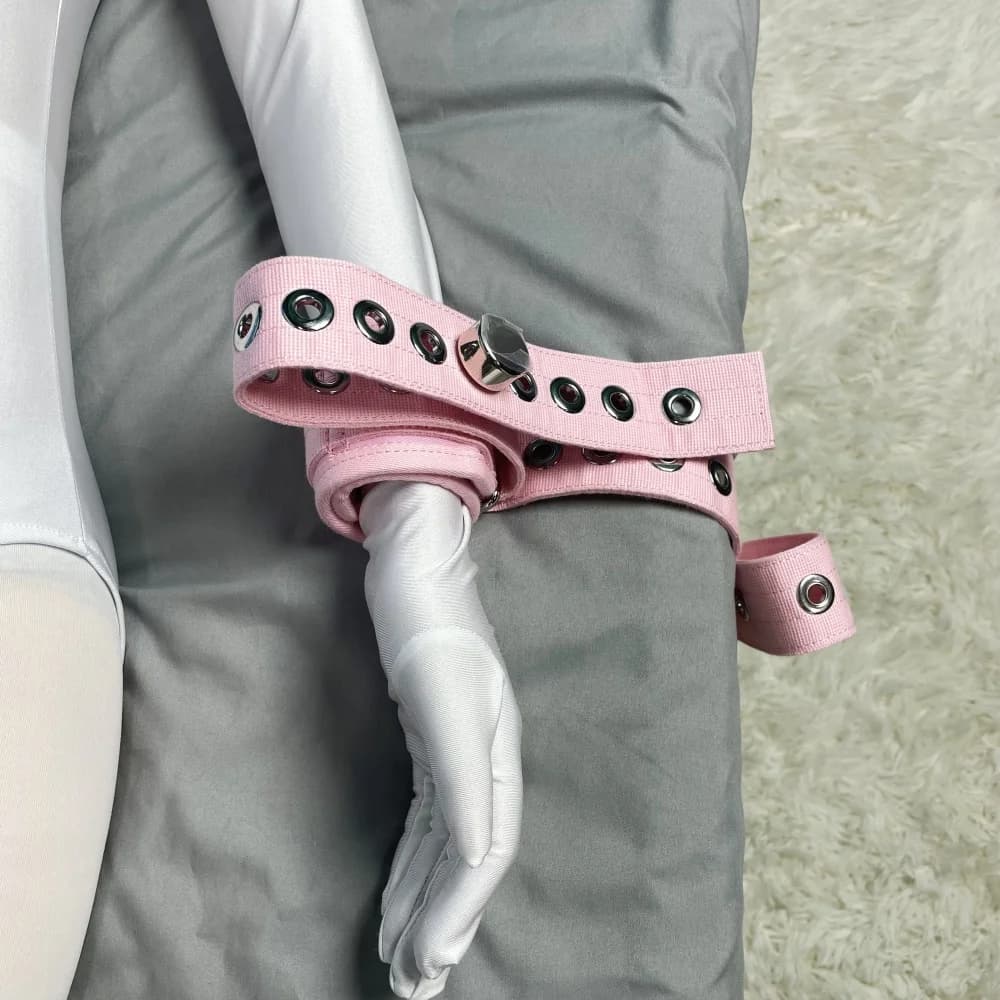Set da 2 pezzi Manette magnetiche rosa Cintura di bloccaggio per ritenuta per le mani Polsini di sicurezza medica per pazienti ospedalieri Restraint per il polso per letto