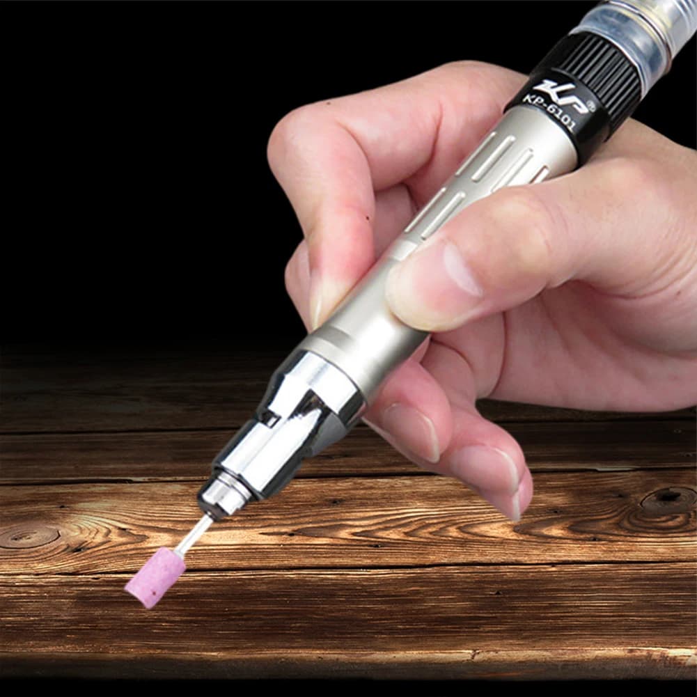 Pencil Die Grinder Set Pneumatic 3mm Mini Pencil Polishing Engraving Tool 70000RPM Adjustable Speed Hose Scribe Engraving Pen