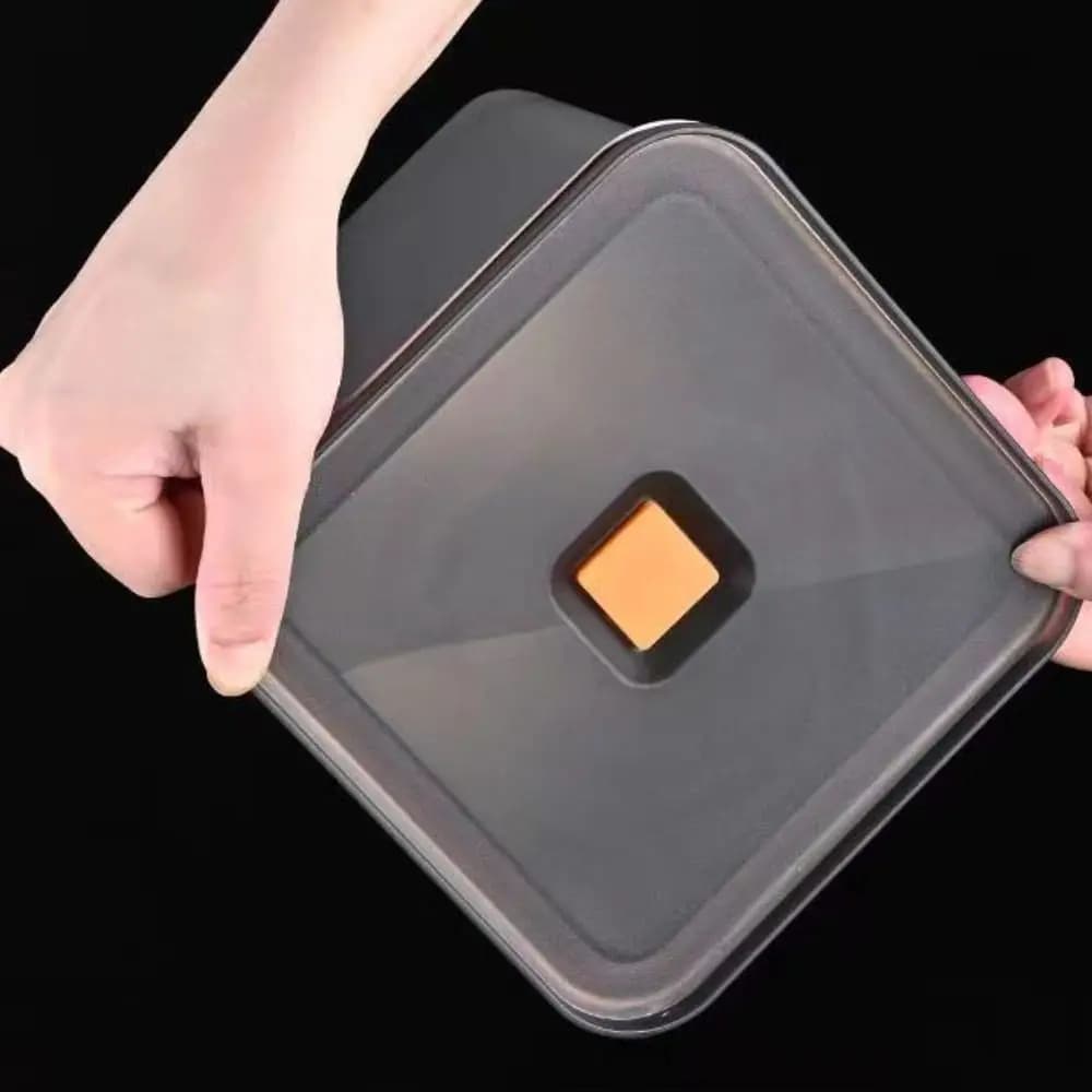 Contenitori per Snack in Acciaio Inox, Scatola Ermetica con Coperchio in Plastica, Porta Pranzo Quadrato Sigillato per Scuola