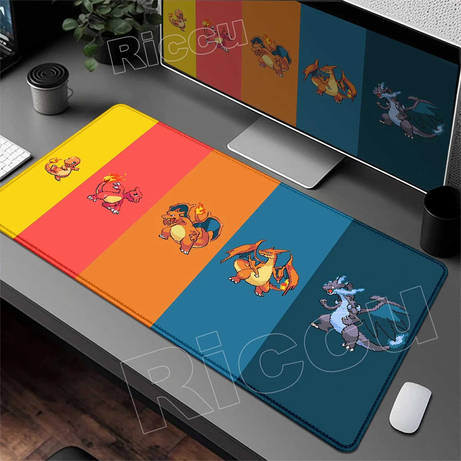 Tappetino per mouse con stampa HD P-pokemon-C-Charizard Tappetino per mouse Tappetino per mouse Tappetino per mouse Accessori da gioco Tappetino imbottito per tastiera Prime Gaming XXL