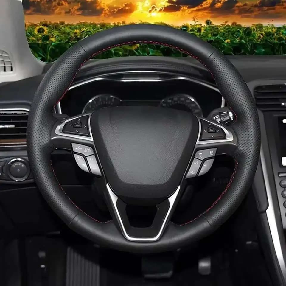 For Ford Fusion Mondeo 2013 2014 EDGE 2015 2016 DIY Cover for black artificial leather car