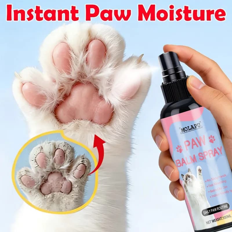 Spray Idratante Istantaneo per Zampe | Idratante a base vegetale adatto per la pelle secca e ruvida delle zampe di cani e gatti, aiuta a ridurre le crepe e l'aspetto secco, applicazione spray, cura quotidiana senza inquinamento, si assorbe rapidamente, si asciuga velocemente, non unge.