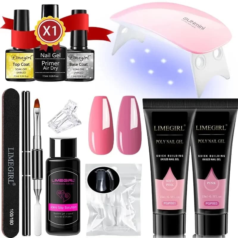Set nail extension gel with UV LED lamp Nail kit with fast extension mold Set Vernis gel semi-permanent for manicure set