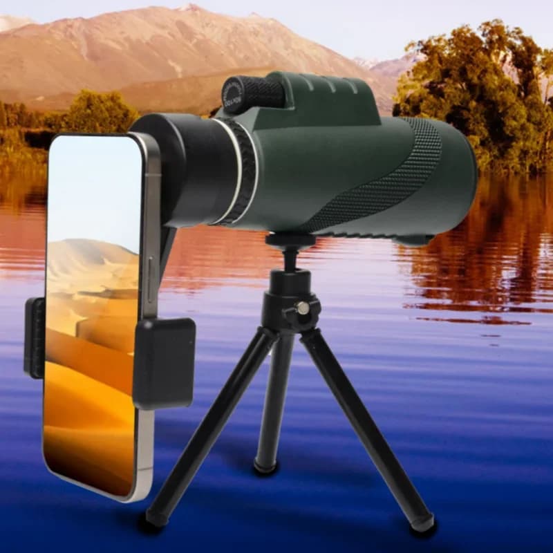 Telescopio monoculare portatile remoto 80 * 100 ingrandimento elevato ad alta definizione con supporto per smartphone e binocolo treppiede