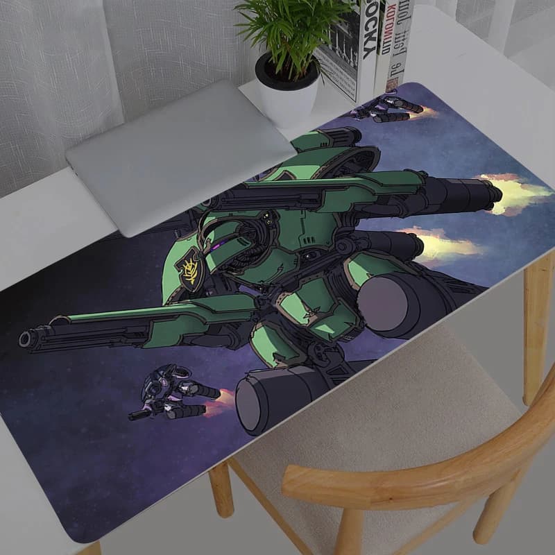 Tappetino per mouse grande Mobile Suit Gundam in gomma per PC, accessori da gaming, nuovo tappetino da scrivania con bordo rinforzato, tappeto per gamer