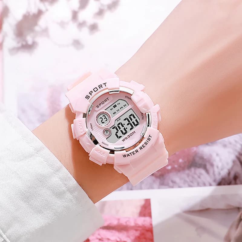 Fashionable Kids' Watch Digital Sports Waterproof Luminous Alarm Clock Boys Girls Student Electronic Smart Watch Gift