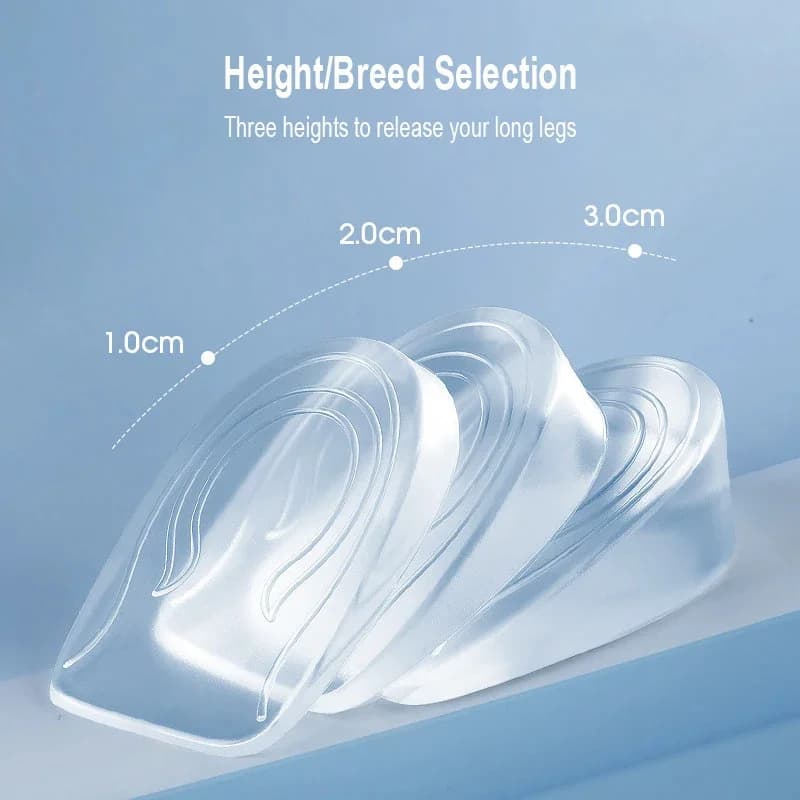 Silicone Gel Height Insole Heel Lifting Inserts Shoe Foot Care Protection Elastic Cushion Support insert for unisex arch