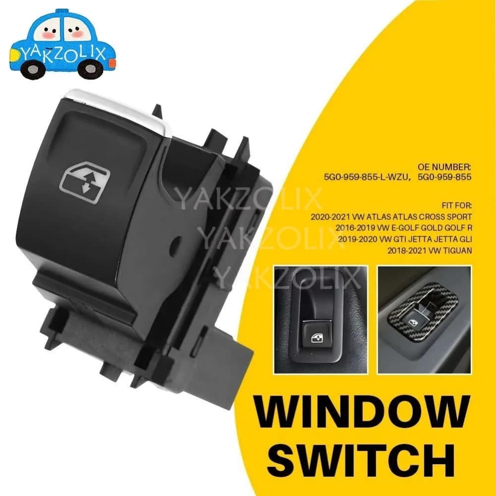 For Volkswagen Atlas Jetta Gold Golf Tiguan GTI Passenger side Electric Power Window Switch Button 3Pins 5G0959855L 5G0959855G