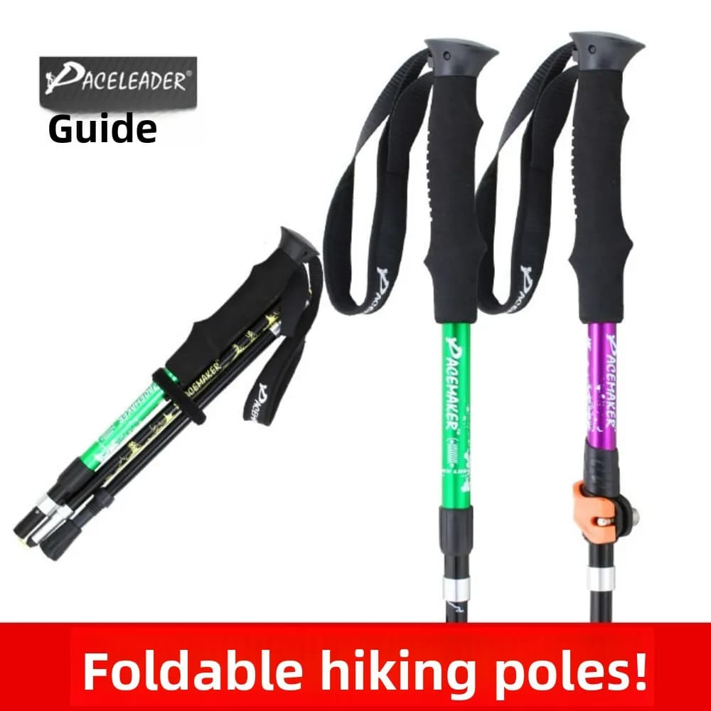 5 Sections Foldable Trekking Stick, Stroller Stick, Traveler Exterior Equipment