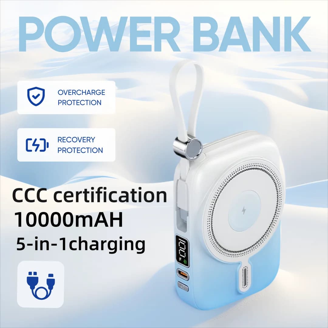 For Samsung Xiaomi Power Bank Fast Charging 10000mAh Portable PD 22W Powerbank Magnetic CCC Certification Large Capacity