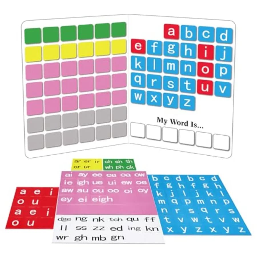 1 Set Phonics Magnetic Letter Tiles Set Spelling Reading Games Board Manipulative Phonemic Awareness Sentence Building Alphabet