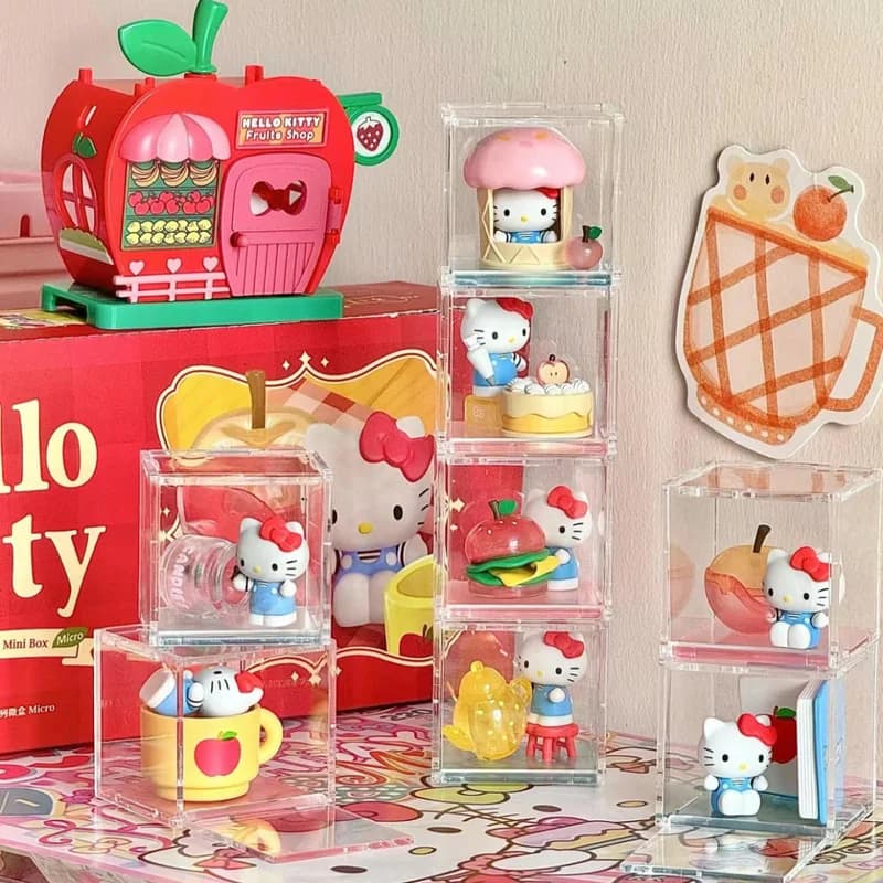 Hello Kitty Big Apple Workshop Series Mini Box Micro ornamenti decorativi Sanrio fatti a mano Regalo per ragazze Figure da collezione