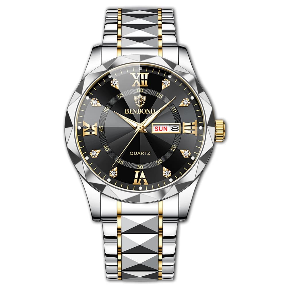 BINBOND B2521 Orologio da uomo d'affari di moda di lusso Orologio da uomo impermeabile con data settimanale Orologio sportivo da uomo Orologio da polso al quarzo Relogio Masculino