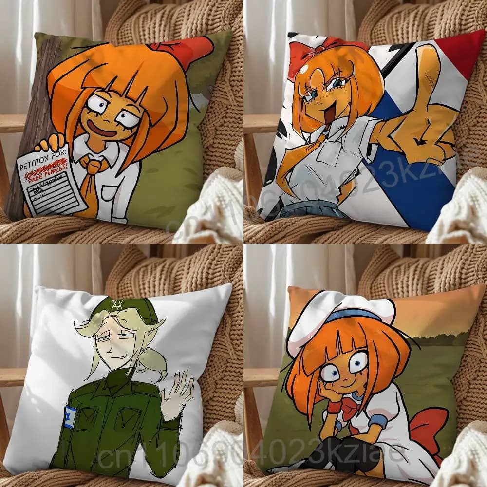 Cartoon characters Yana Ongezellig Mymy day gift Pillow Case Living Room Sofa Cushion Cover Suitable For Home Bedroom Room