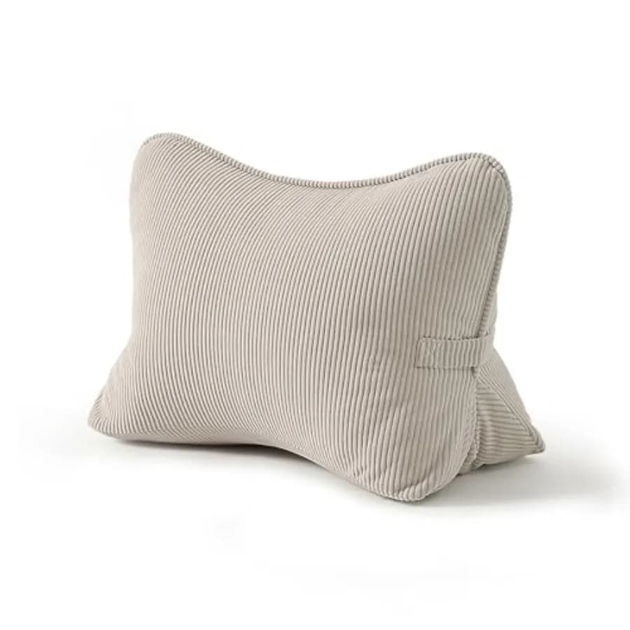 Pat. Pend. Cuscino lombare in velluto a coste per supporto schiena, ideale per guardare la TV, leggere e giocare - Cuscino ergonomico triangolare per divano A