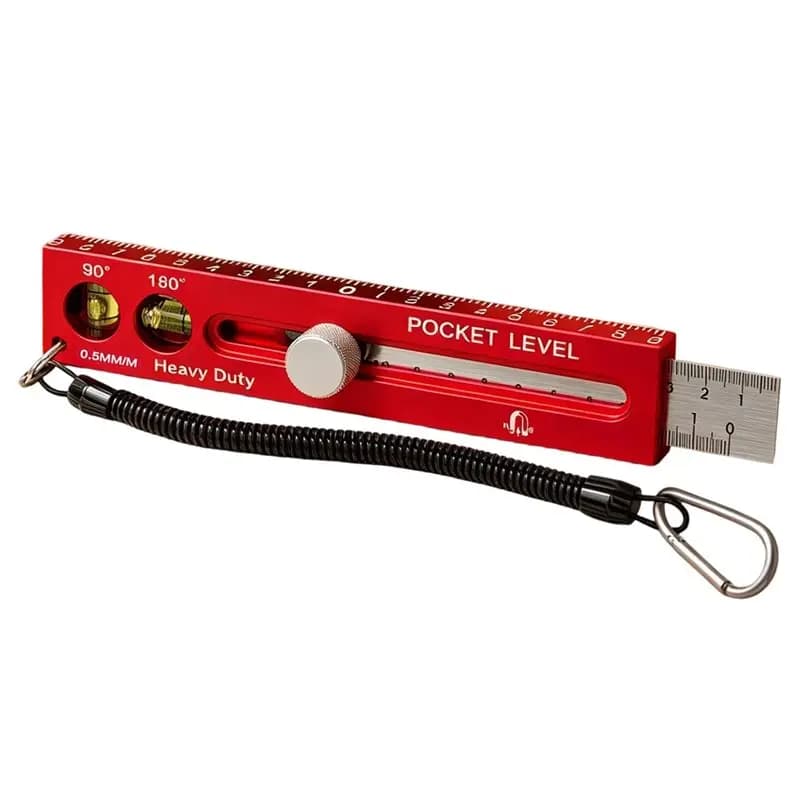 B97A-Aluminum Alloy For Carpenter Cutting Scribing Magnetic Woodworking Ruler Level Marking Gauge Metric Imperial Measuring Tool