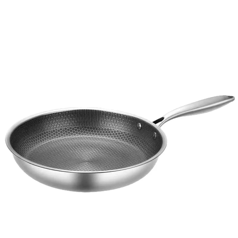 Free kitchen utensils gift set with thickened coating for full surface honeycomb non-stick pan Wok stainless steel for food use