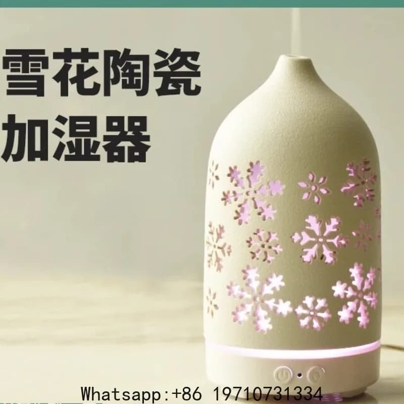 Diffusore di Oli Essenziali in Ceramica, Umidificatore per Aromaterapia, Lampada Diffusore Ultrasonico per Uso Domestico