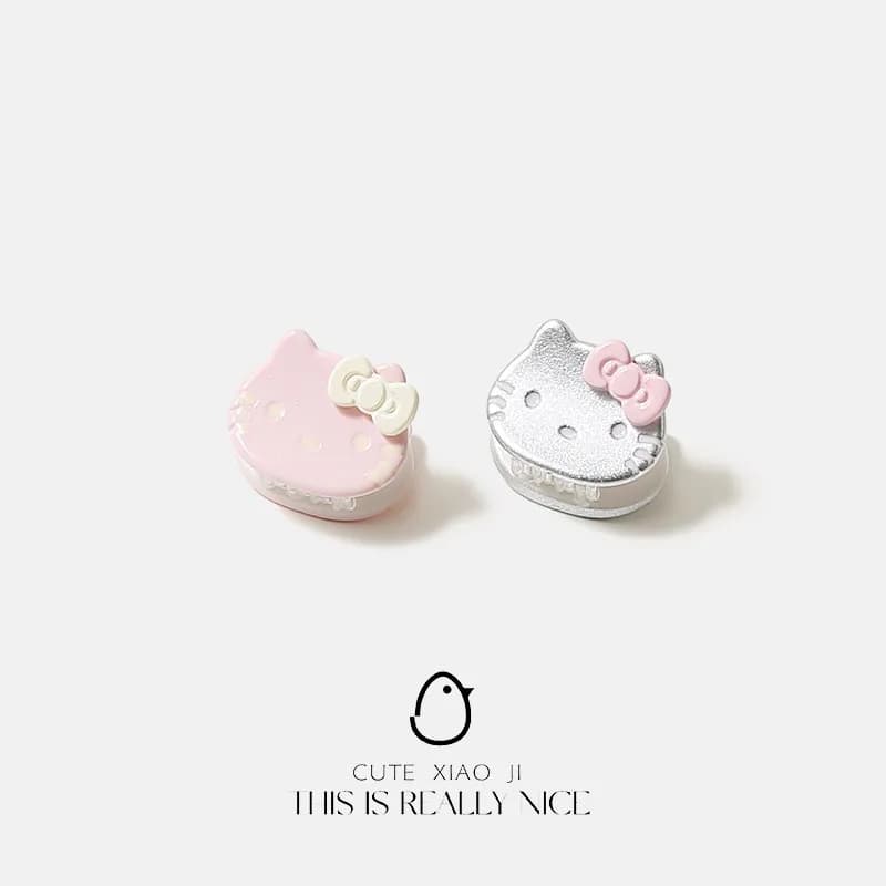 Kawaii Bow Hello Kitty Accessory Cute Cartoon Girl Mini Forehead Small Claw Clip Hair Clip Side Bangs Clip Sweet Hairpin Gift