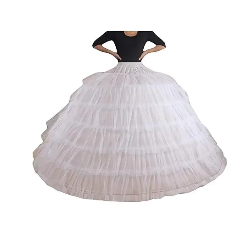 Ball Gown Super Crinoline Petticoat 6 Hoops 6 Tulle Skirt Slips Long Underskirt for Wedding Bridal Dress