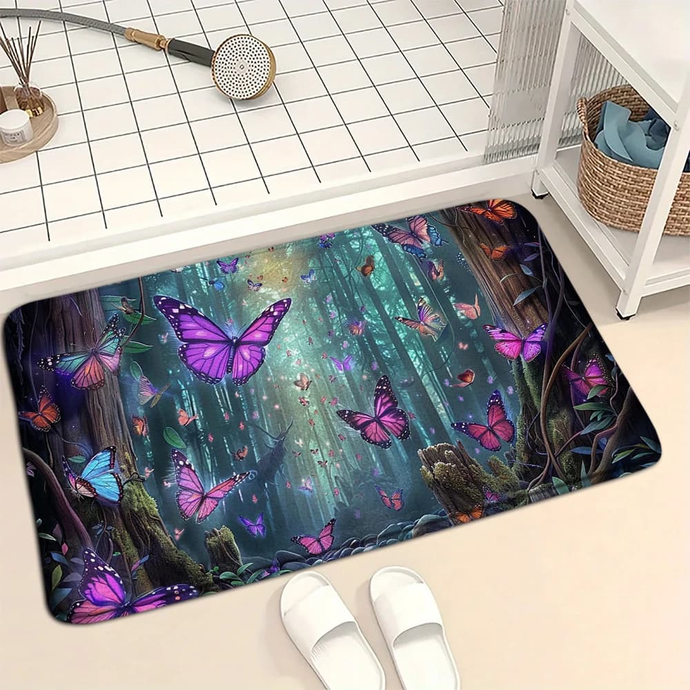 Butterflies Element Floor Mat Living Room Bedroom Entry Doormat Rugs Kitchen Front Door Mats Non-slip Rug Floor Mat Home Decor