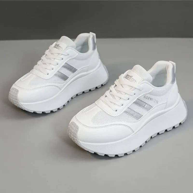 Scarpe da ginnastica da donna Mesh Scarpe casual traspiranti Scarpe da tennis di moda Scarpe con plateau con altezza crescente per donna 2025Nuove scarpe sportive
