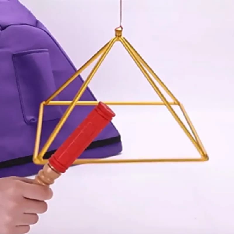 Aluminum Alloy Pyramid Colorful Healing Singing Bowl Pyramid Meditation Yoga Energy Triangle Tower Hanging Pyramids Percussion