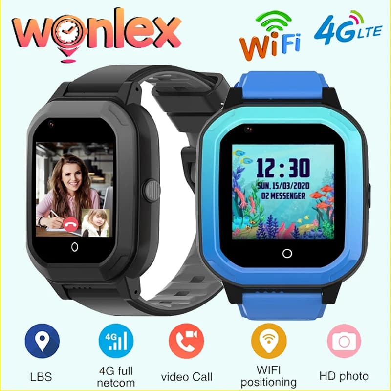 Wonlex 4G Children's Watch Smart Video Call for Kids Camera Phone SOS GPS Wifi Localization Monitor Tracker Smart Watch for Kids KT20
