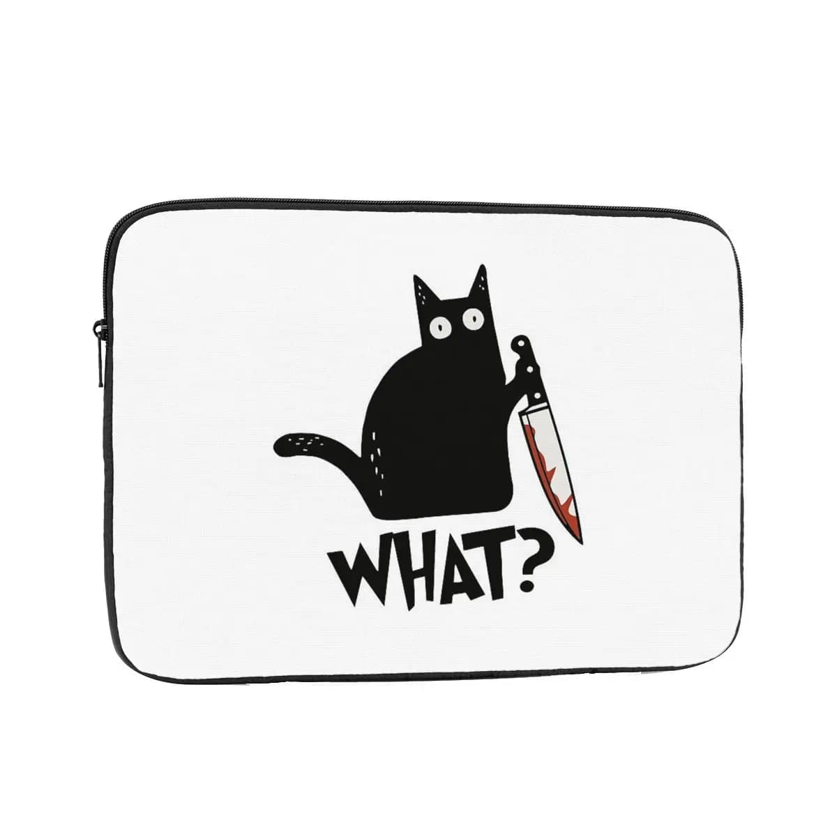 Gatto What Murderous Black Cat con coltello Borsa per laptop per notebook Custodia per notebook Custodia per tablet Custodia antiurto