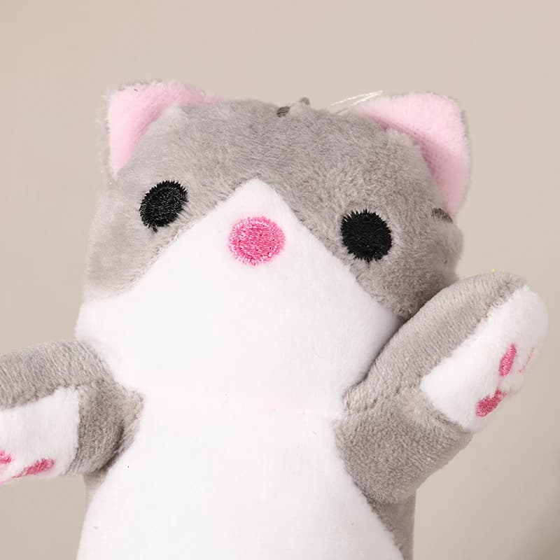 16 cm adorable cat along plush doll toys soft plush keychain backpack kawaii keychain for kids girls birthday gifts