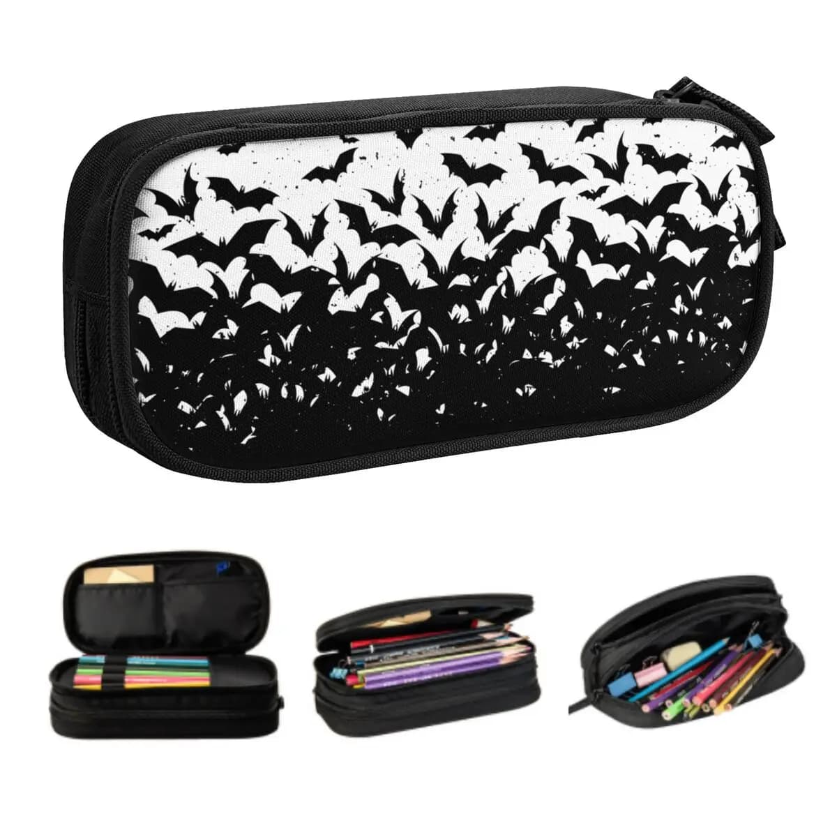 Astucci personalizzati Kawaii Halloween Pipistrelli vampiri Astucci per ragazzi Gilrs Borsa grande per penne Scatola per accessori scolastici
