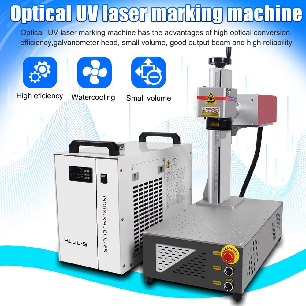 Raffreddamento ad acqua della macchina per incisore per marcatura laser UV 5W/10W/15W per vetro metallo legno 355nm
