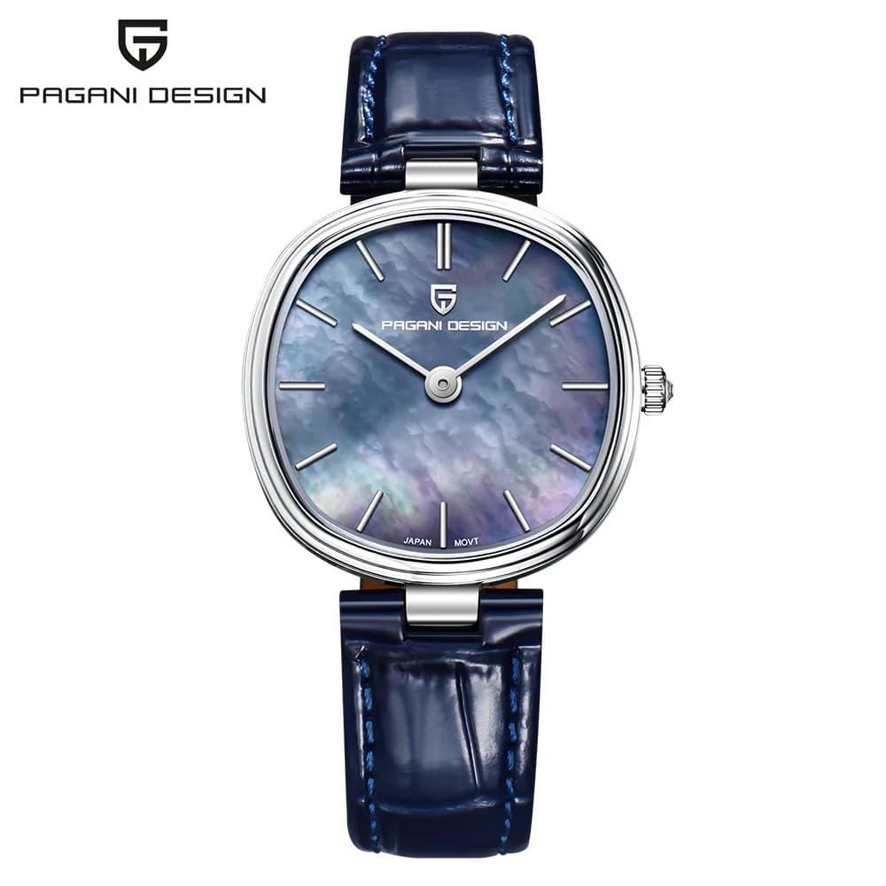 Nuovo Orologio da Polso al Quarzo Pagani Design per Donna, Modello GL22 con Vetro Zaffiro e Cinturino in Pelle, Relojes Para Mujer PD1825