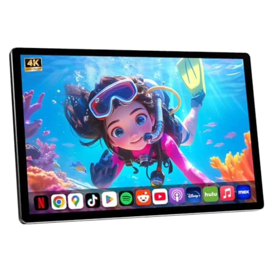 Sistema di intrattenimento per sedili posteriori auto: monitor touchscreen Android 13 da 11,5 pollici per poggiatesta, in plastica ABS nera, mirroring wireless per telefono