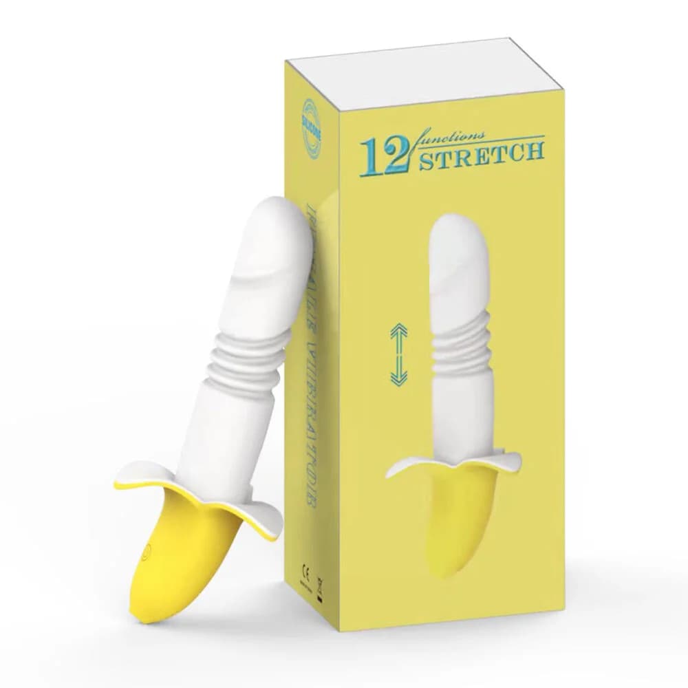 Powerful silicone telescopic banana vibrator dildo stimulator clitoris vaginal masturbation tool female sexual product for cute woman